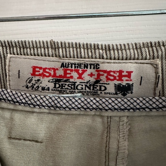 ESLEY ~ Men's Durable Khaki Shorts with Ribbed Striping and Pockets size 36 - Picture 3 of 8